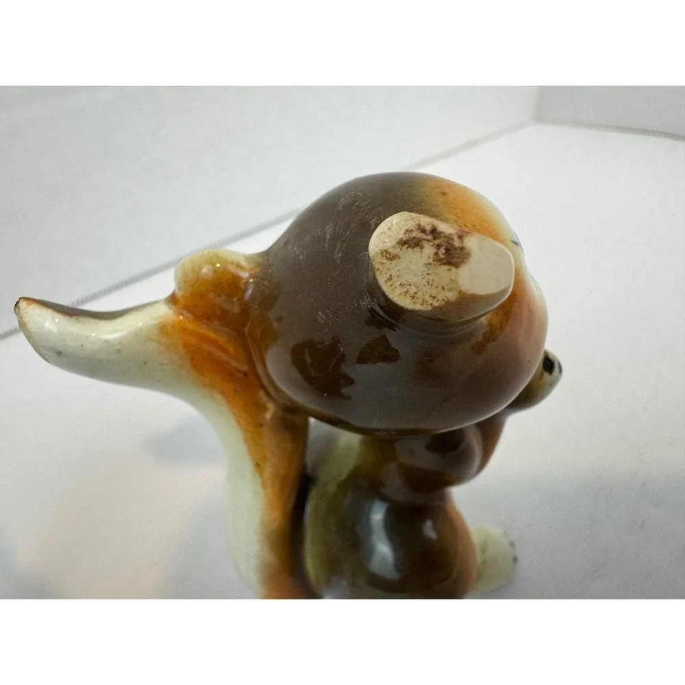 Vintage Ceramic Squirrel‎ Figurines Set of 3 Brown Cream Mid Century Kitsch 3in